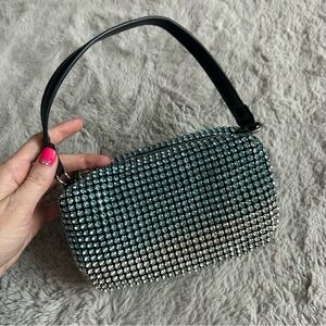 Madison West Blue White Ombre Crystal Rhinestone Embellished Women's Bag Purse